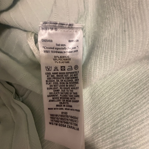 Ted Baker Light Green Textured Mini Dress - Picture 15 of 16